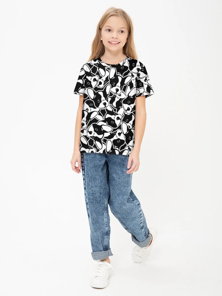 Girls' basic cotton T-shirt