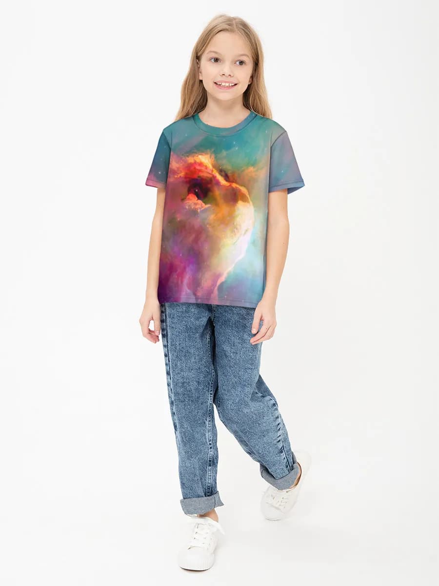 Girls' basic cotton T-shirt