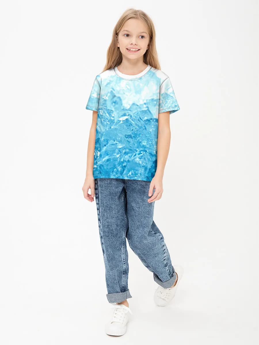 Girls' basic cotton T-shirt