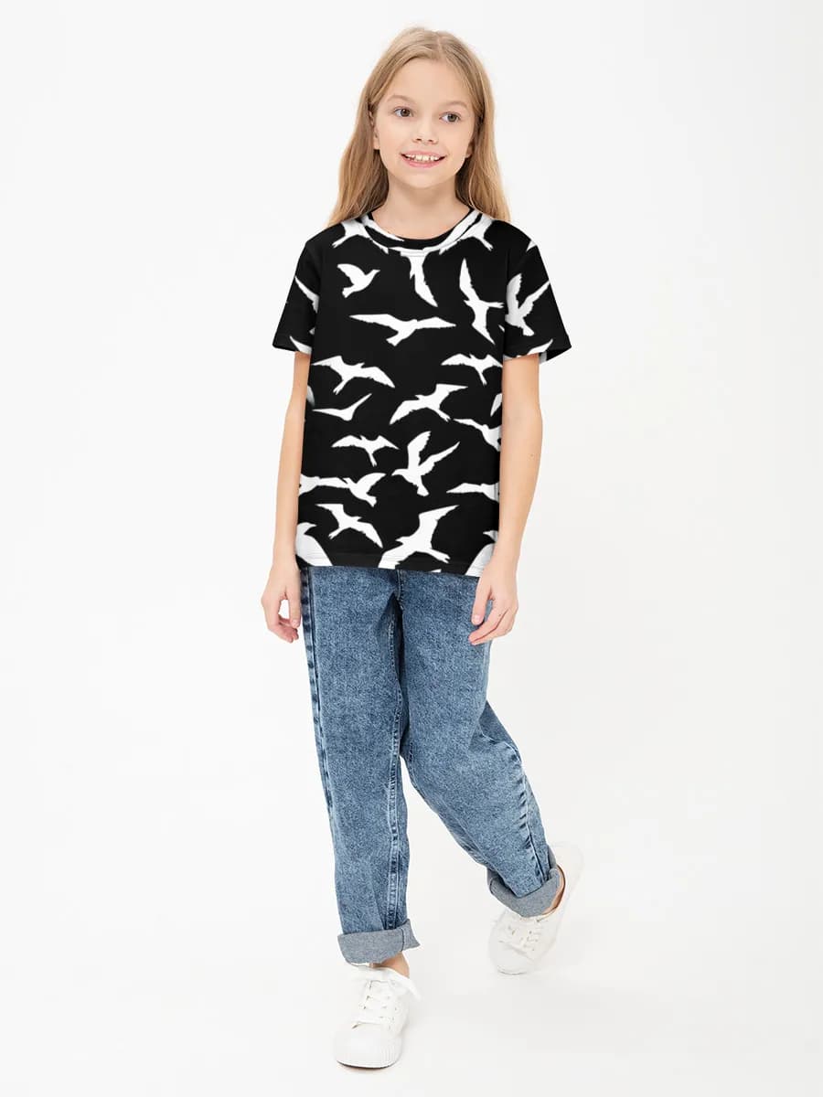 Girls' basic cotton T-shirt