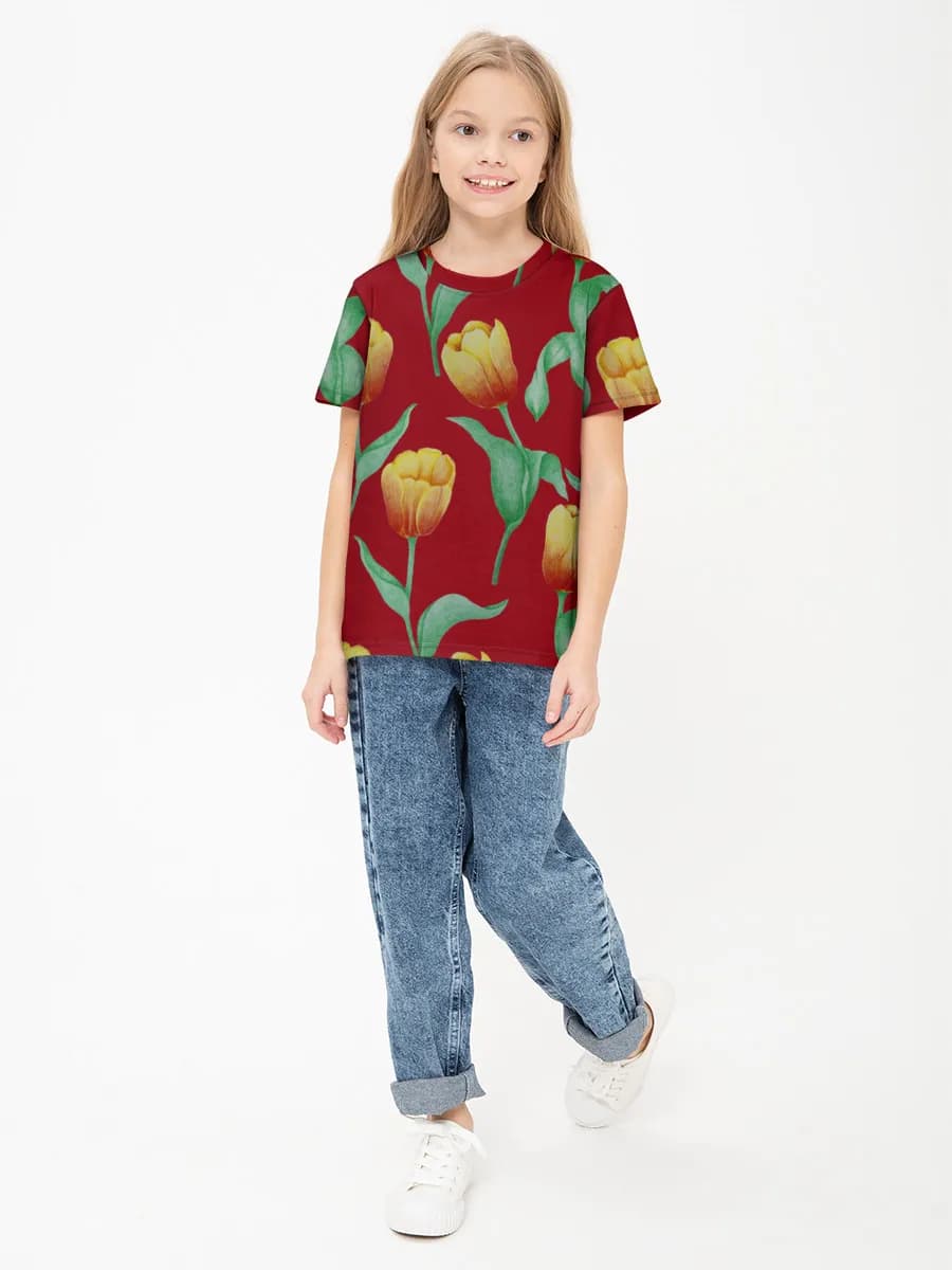 Camiseta Básica de Algodón Niña