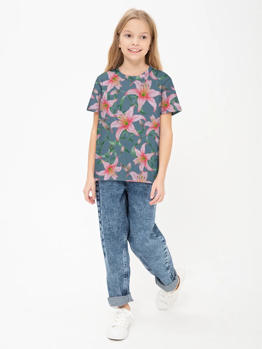 Basic Baumwoll-T-Shirt Mädchen