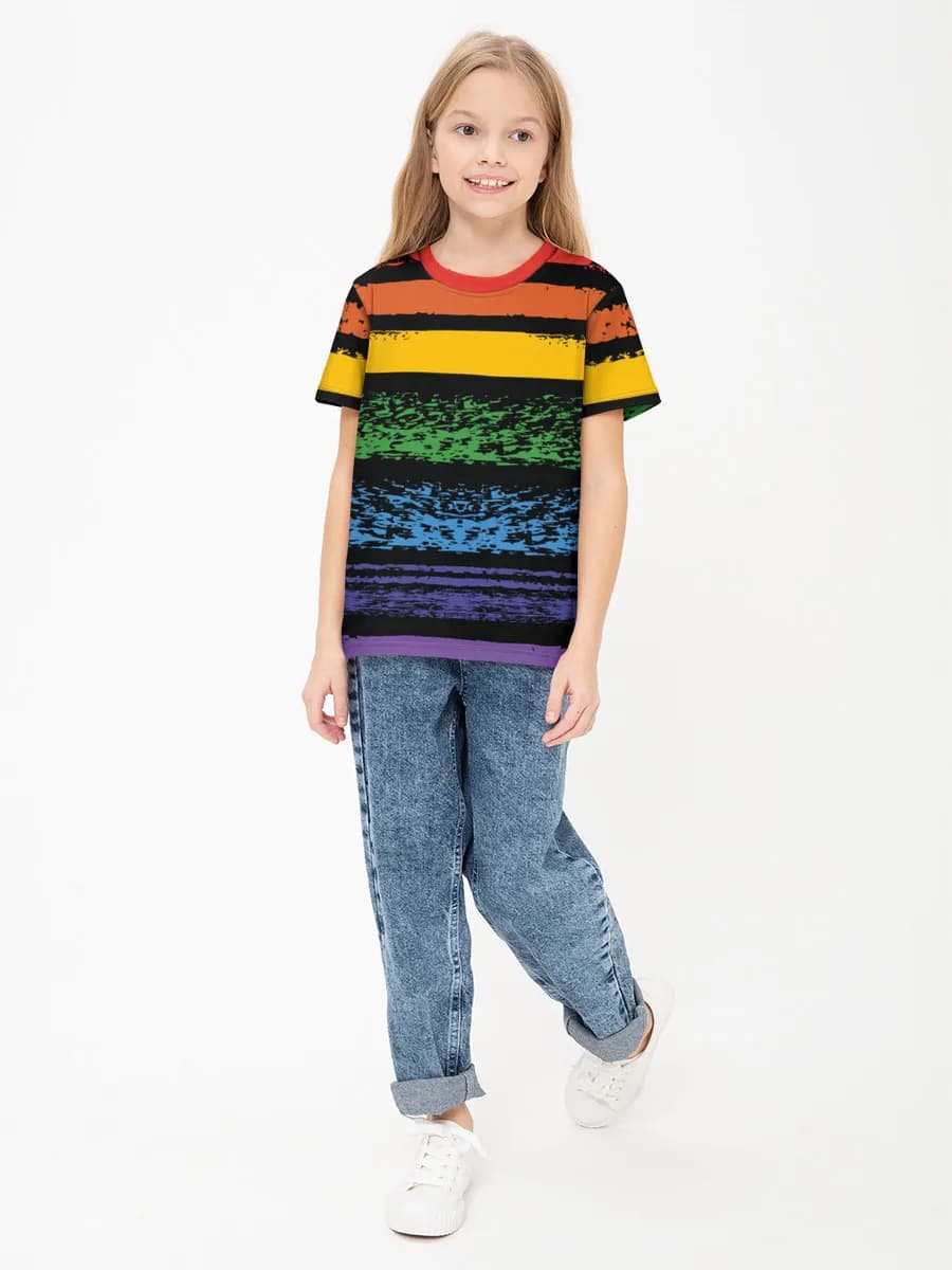 Girls' basic cotton T-shirt