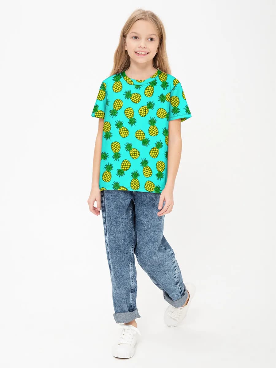 Girls' basic cotton T-shirt