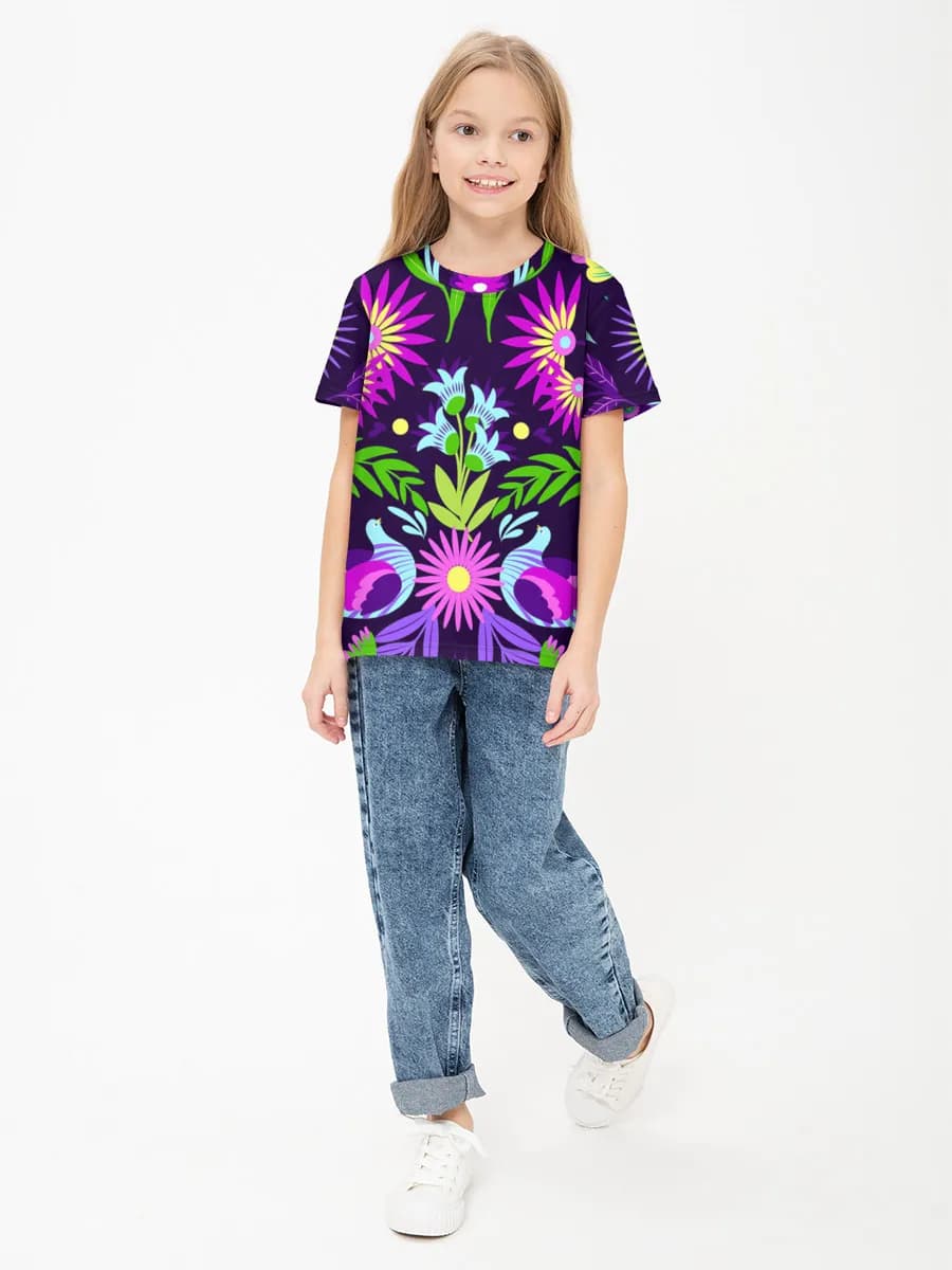 Basic Baumwoll-T-Shirt Mädchen