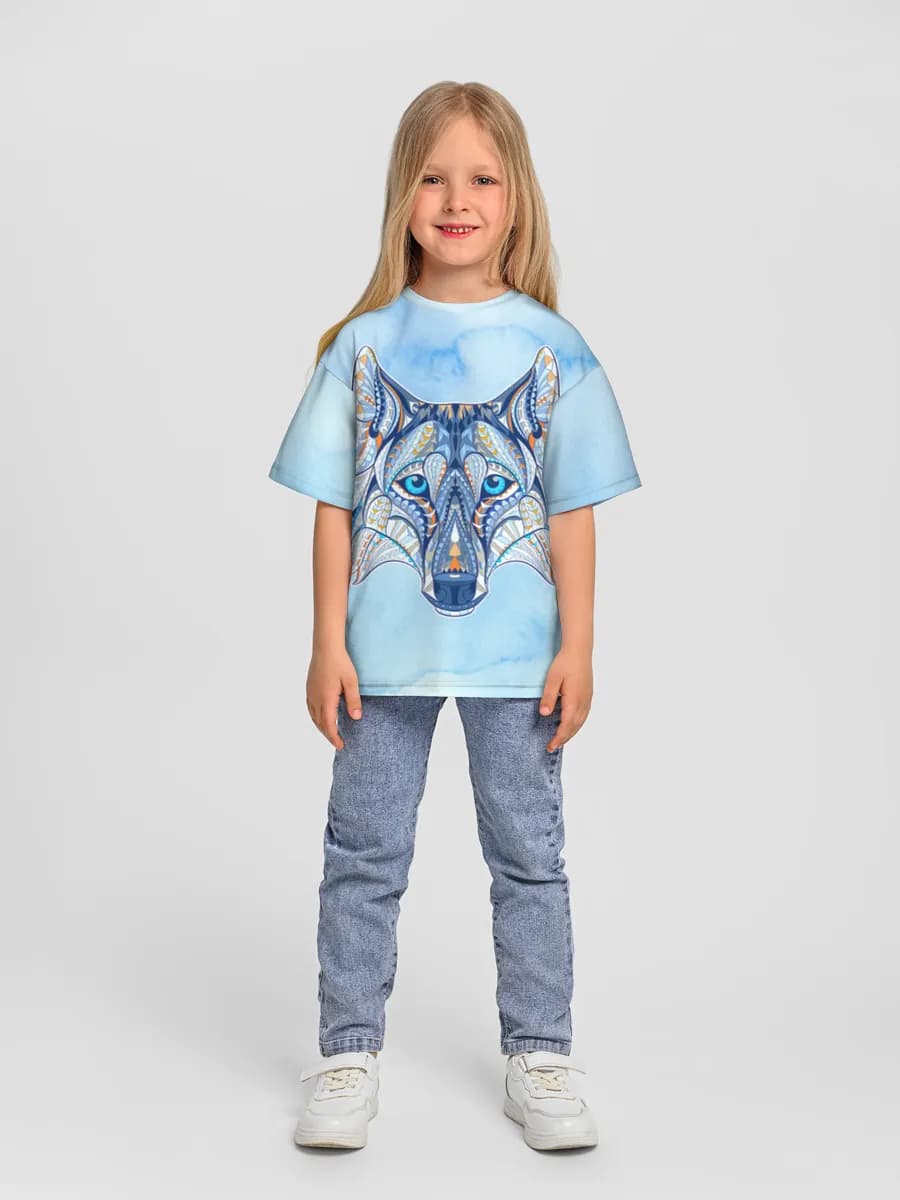Girls' oversized cotton T-shirt
