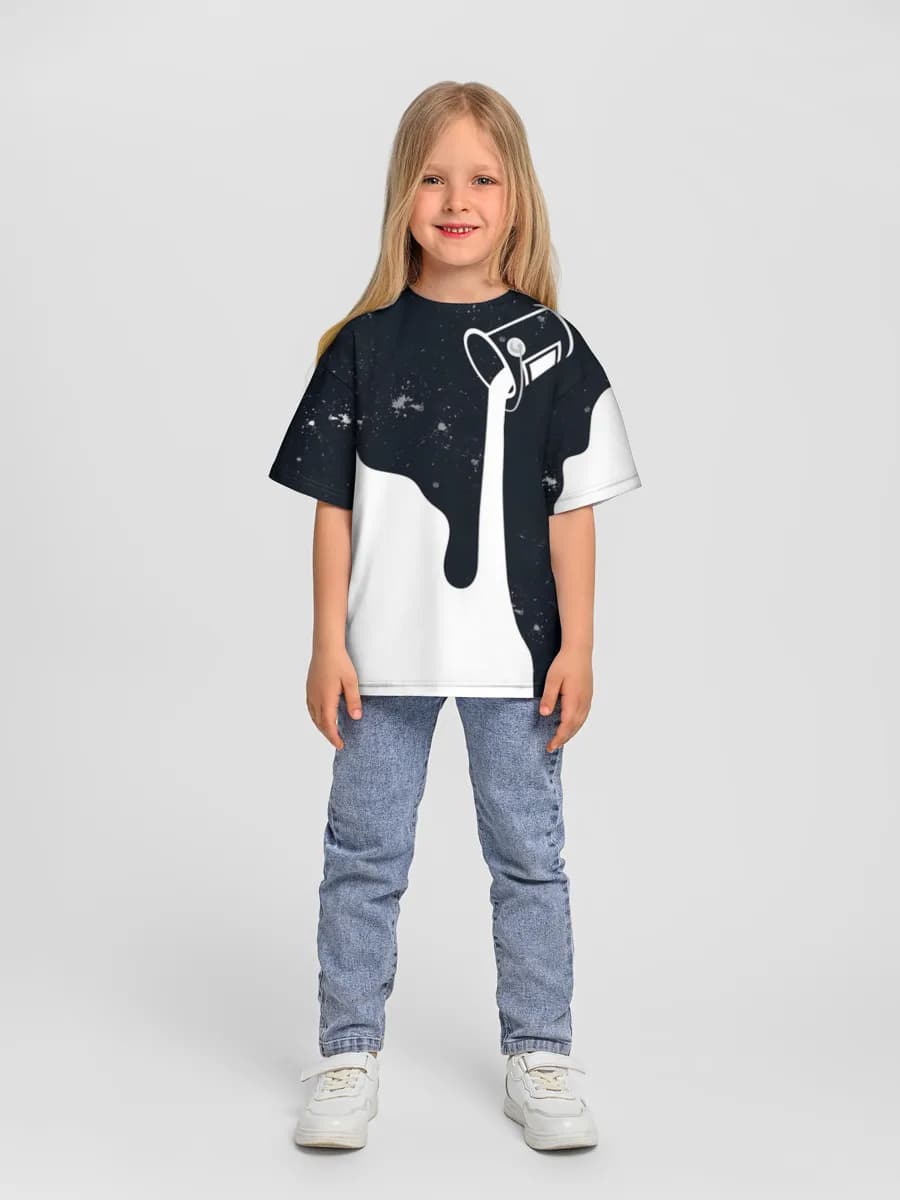 Girls' oversized cotton T-shirt