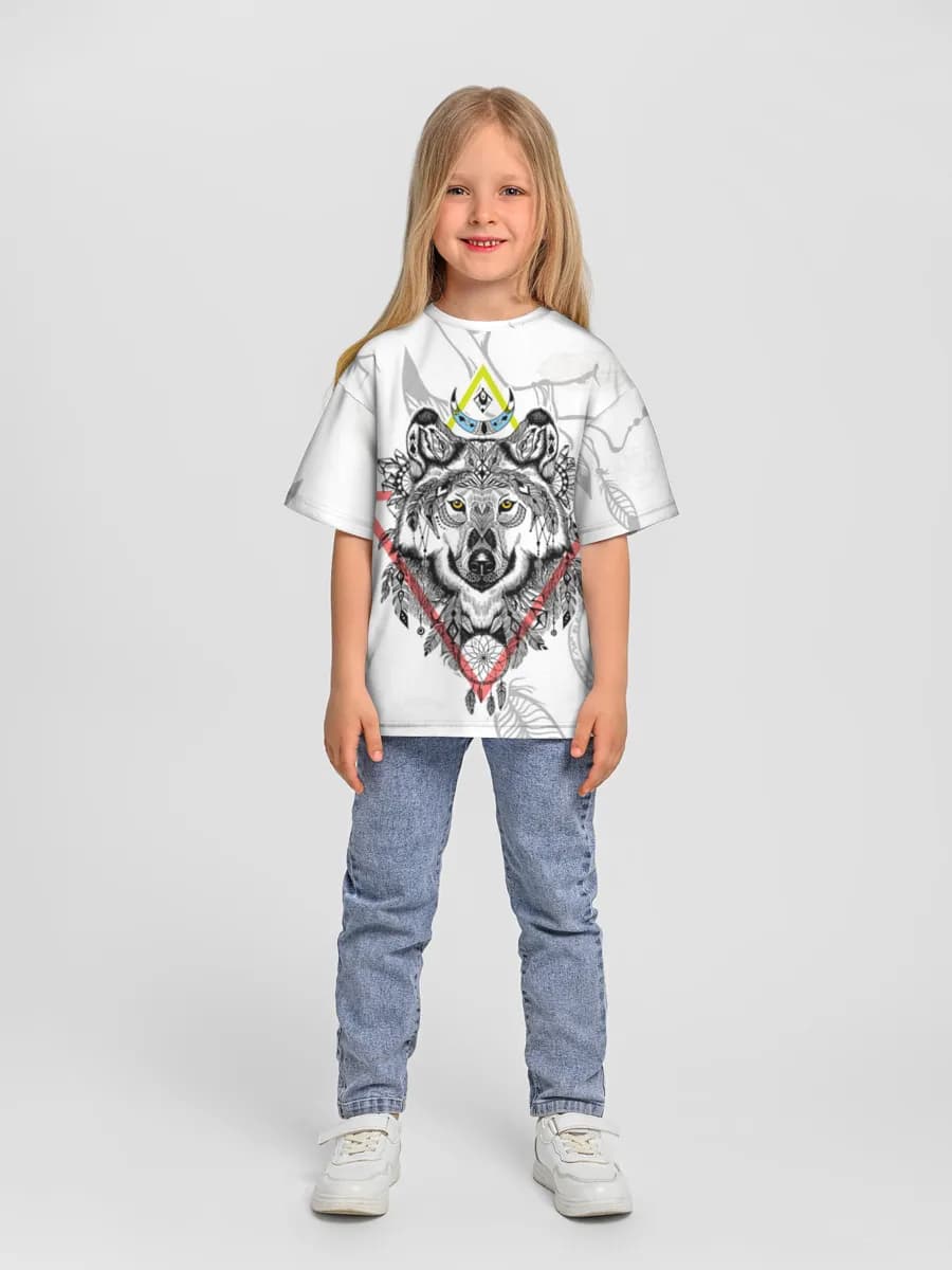 Girls' oversized cotton T-shirt