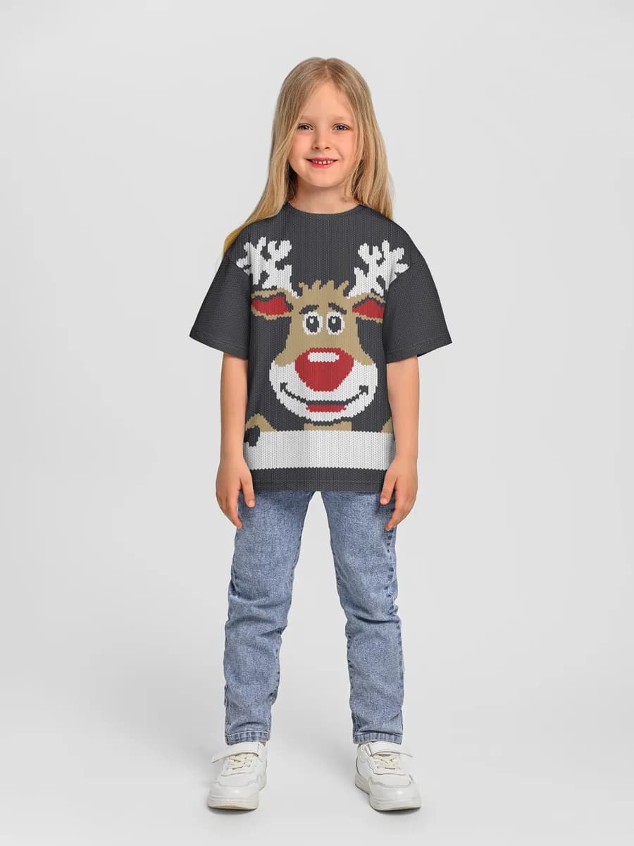 Girls' oversized cotton T-shirt