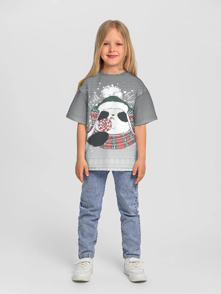 Girls' oversized cotton T-shirt