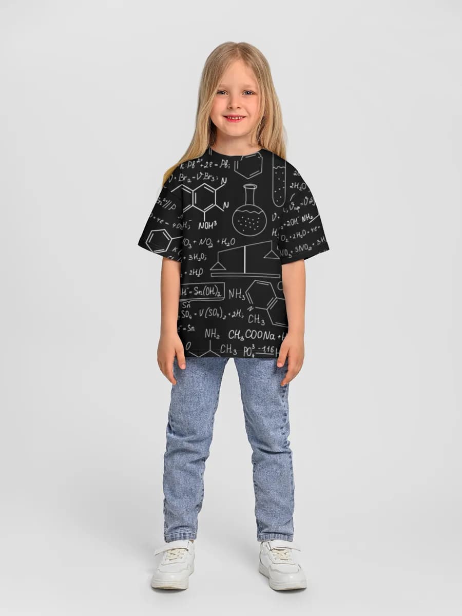 Girls' oversized cotton T-shirt