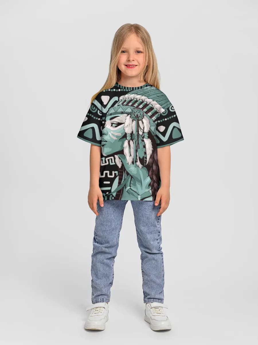 Girls' oversized cotton T-shirt