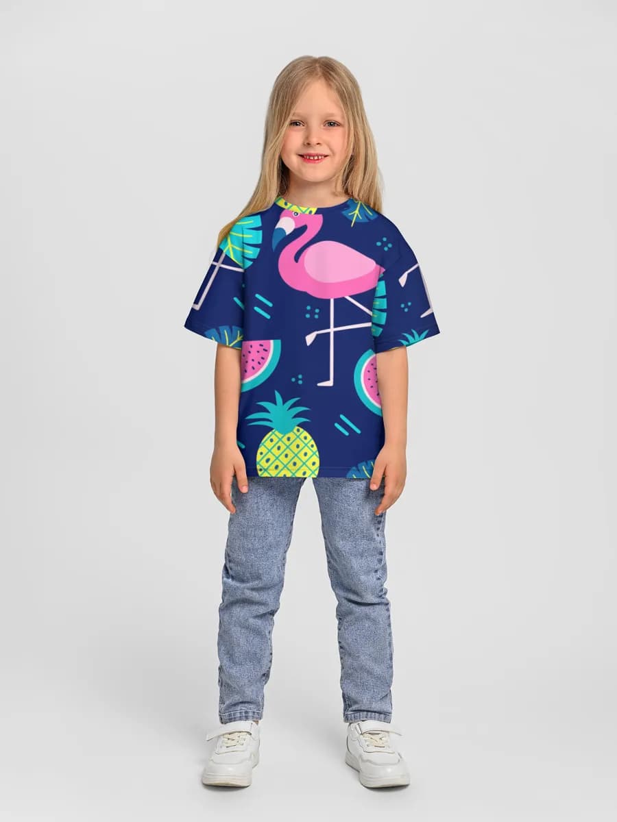 Girls' oversized cotton T-shirt