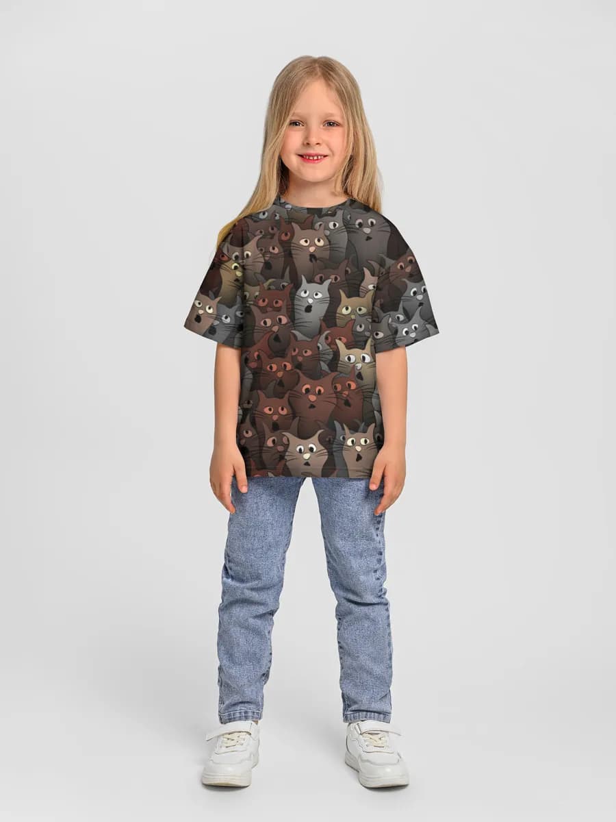 Girls' oversized cotton T-shirt