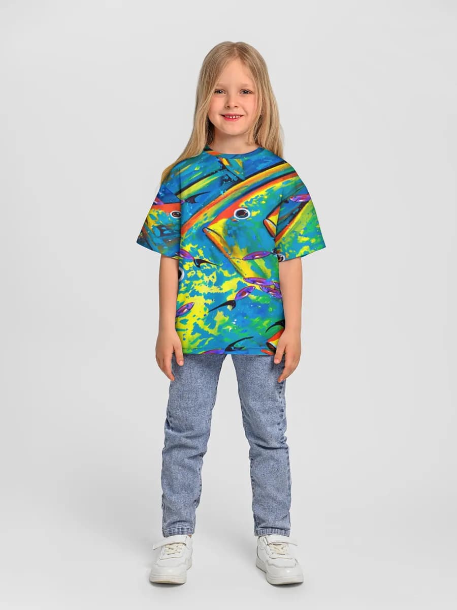 Girls' oversized cotton T-shirt