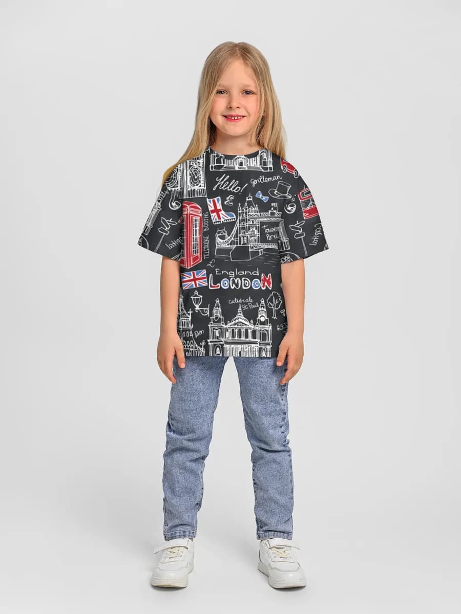 Oversized Baumwoll-T-Shirt Mädchen