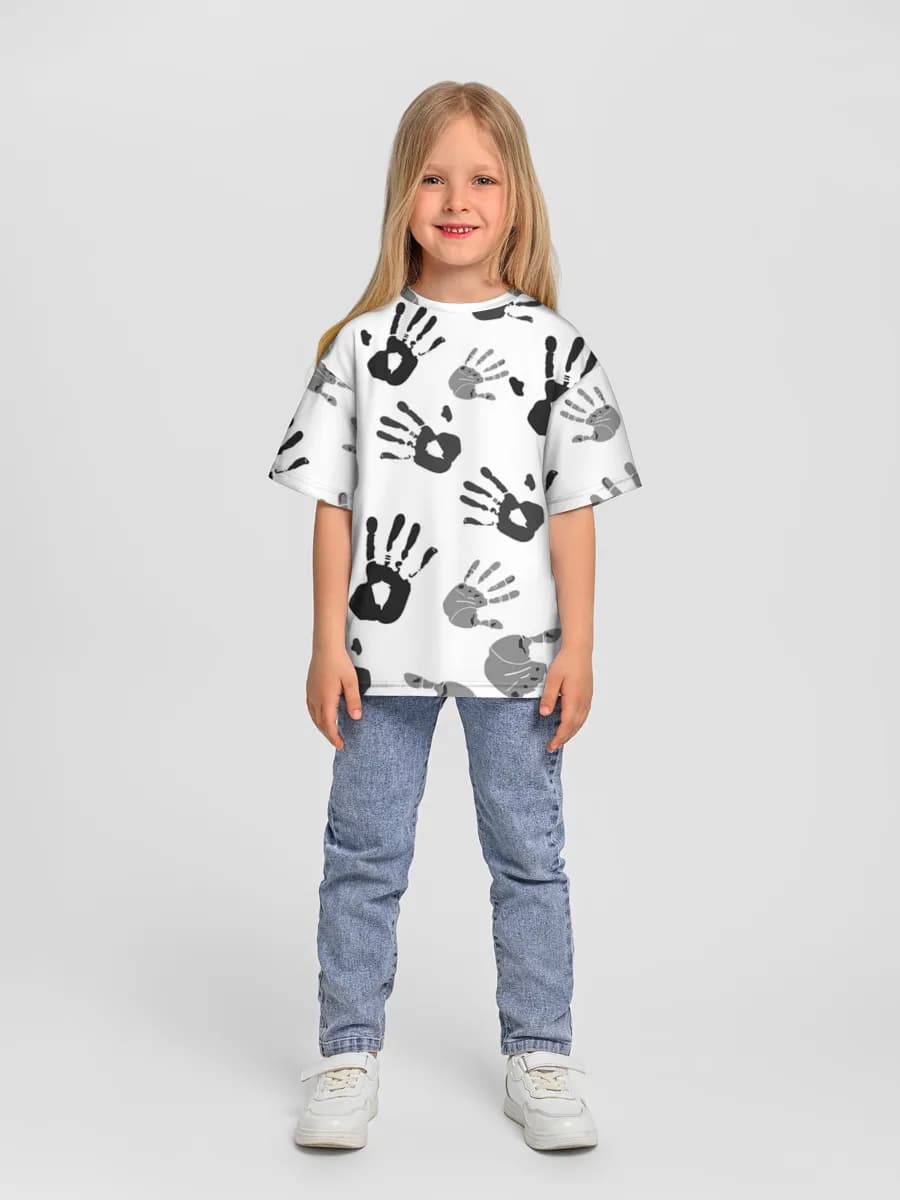 Girls' oversized cotton T-shirt