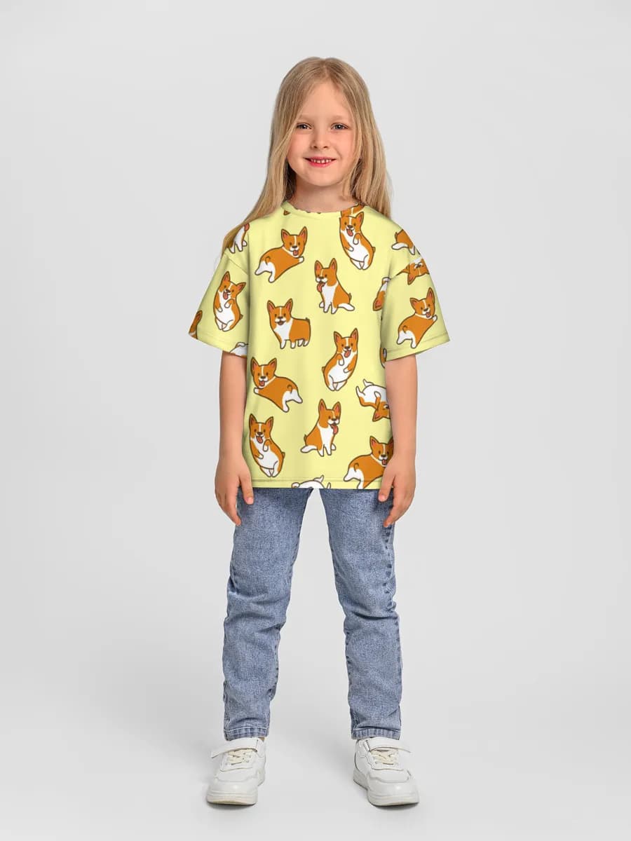 Girls' oversized cotton T-shirt