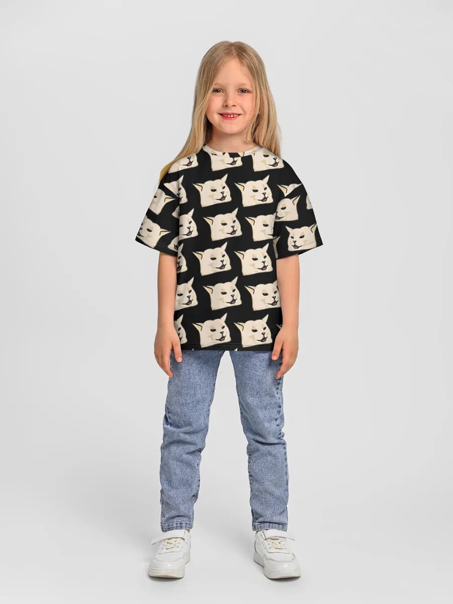 Girls' oversized cotton T-shirt