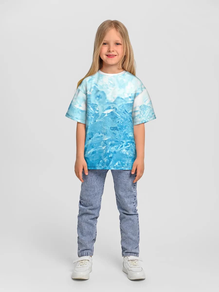 Girls' oversized cotton T-shirt