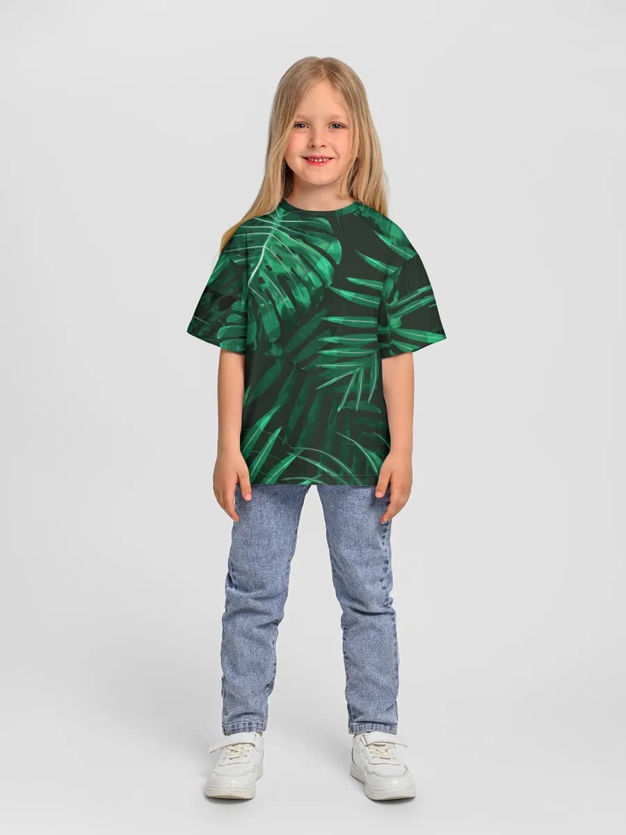 Girls' oversized cotton T-shirt