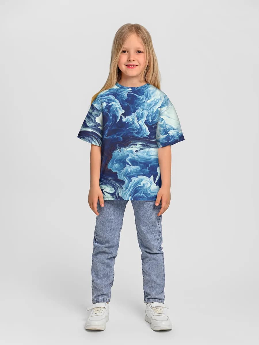Girls' oversized cotton T-shirt