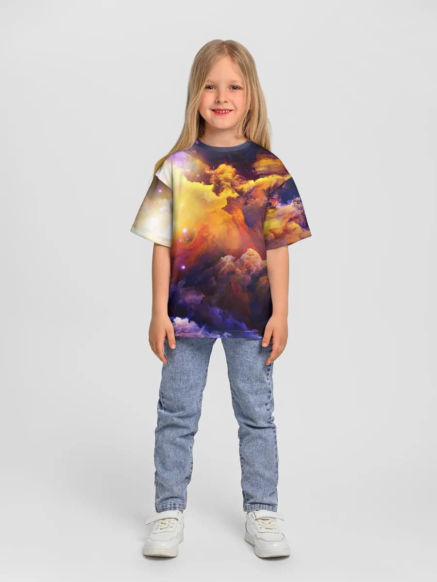 Girls' oversized cotton T-shirt