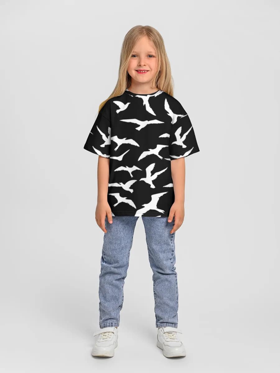 Girls' oversized cotton T-shirt