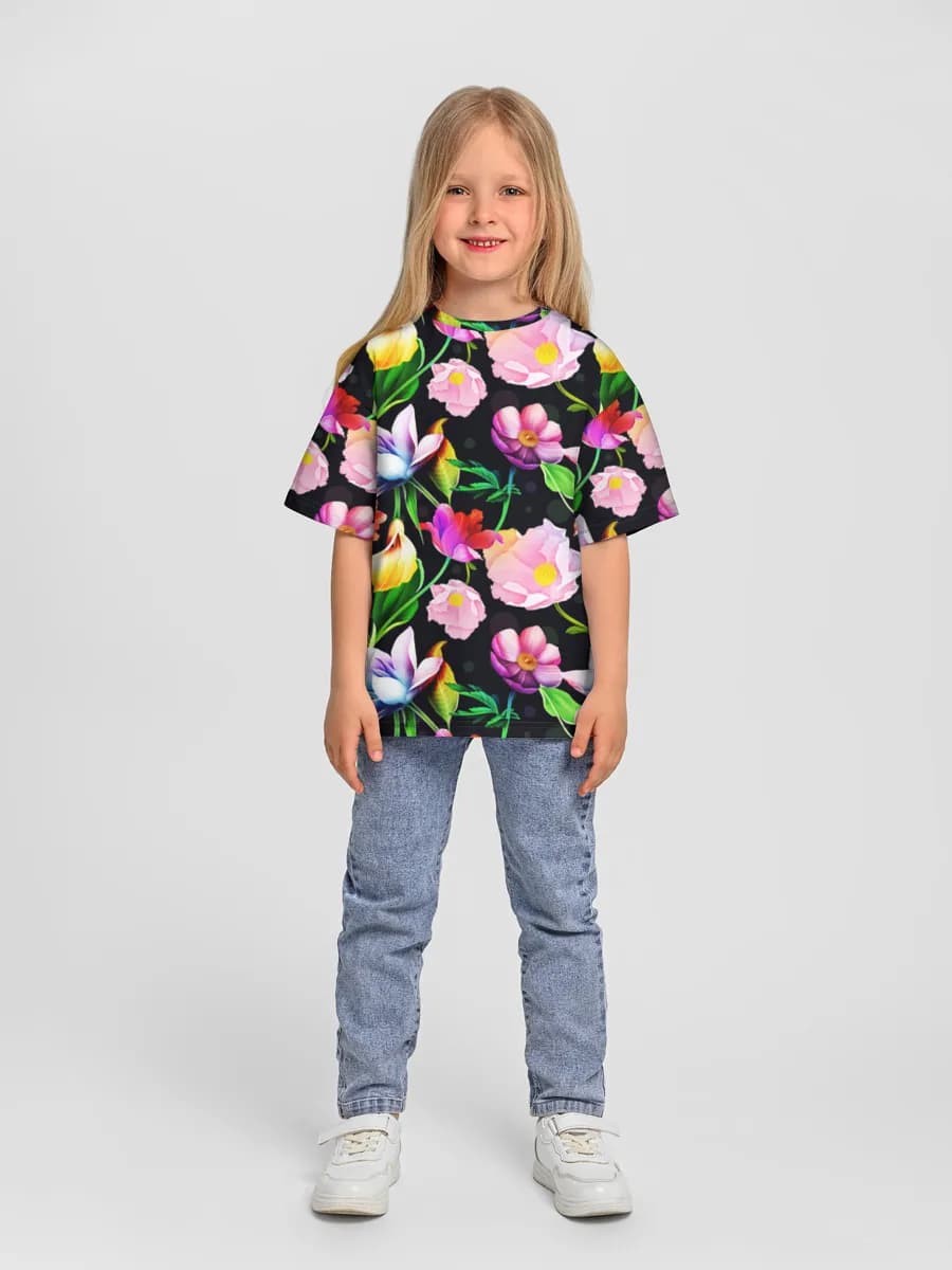 Oversized Baumwoll-T-Shirt Mädchen