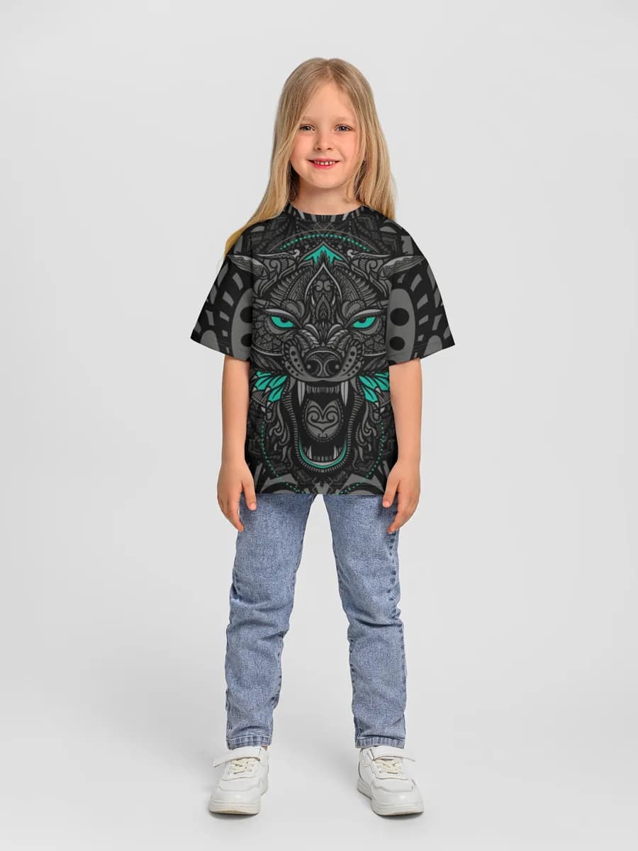 Girls' oversized cotton T-shirt