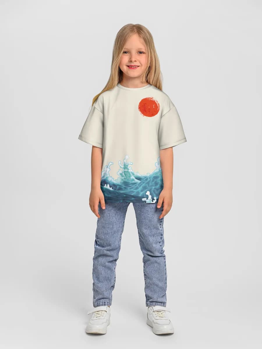 Girls' oversized cotton T-shirt