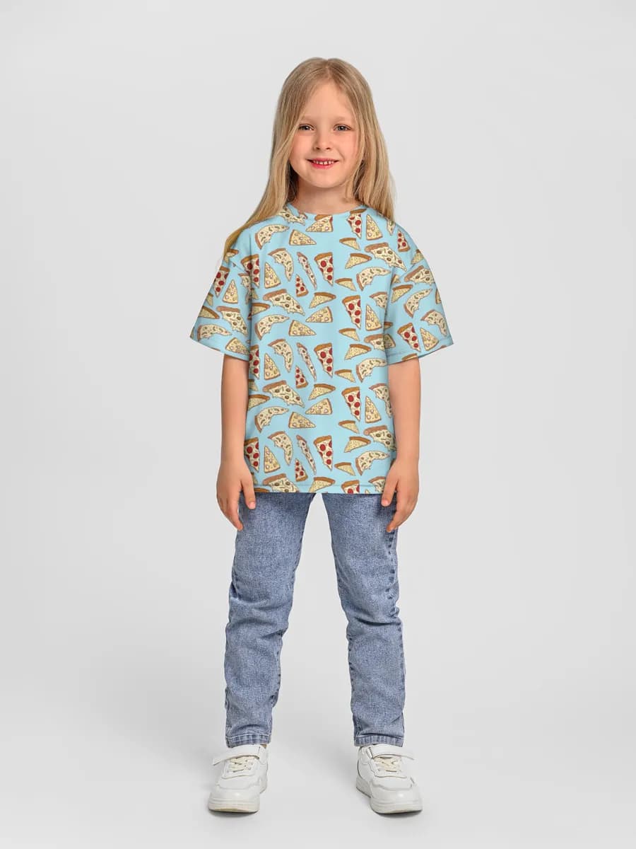 Girls' oversized cotton T-shirt