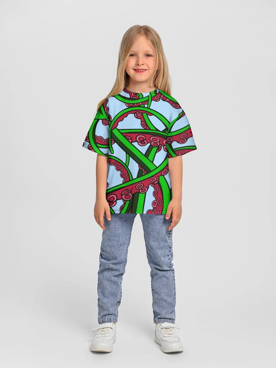 Girls' oversized cotton T-shirt