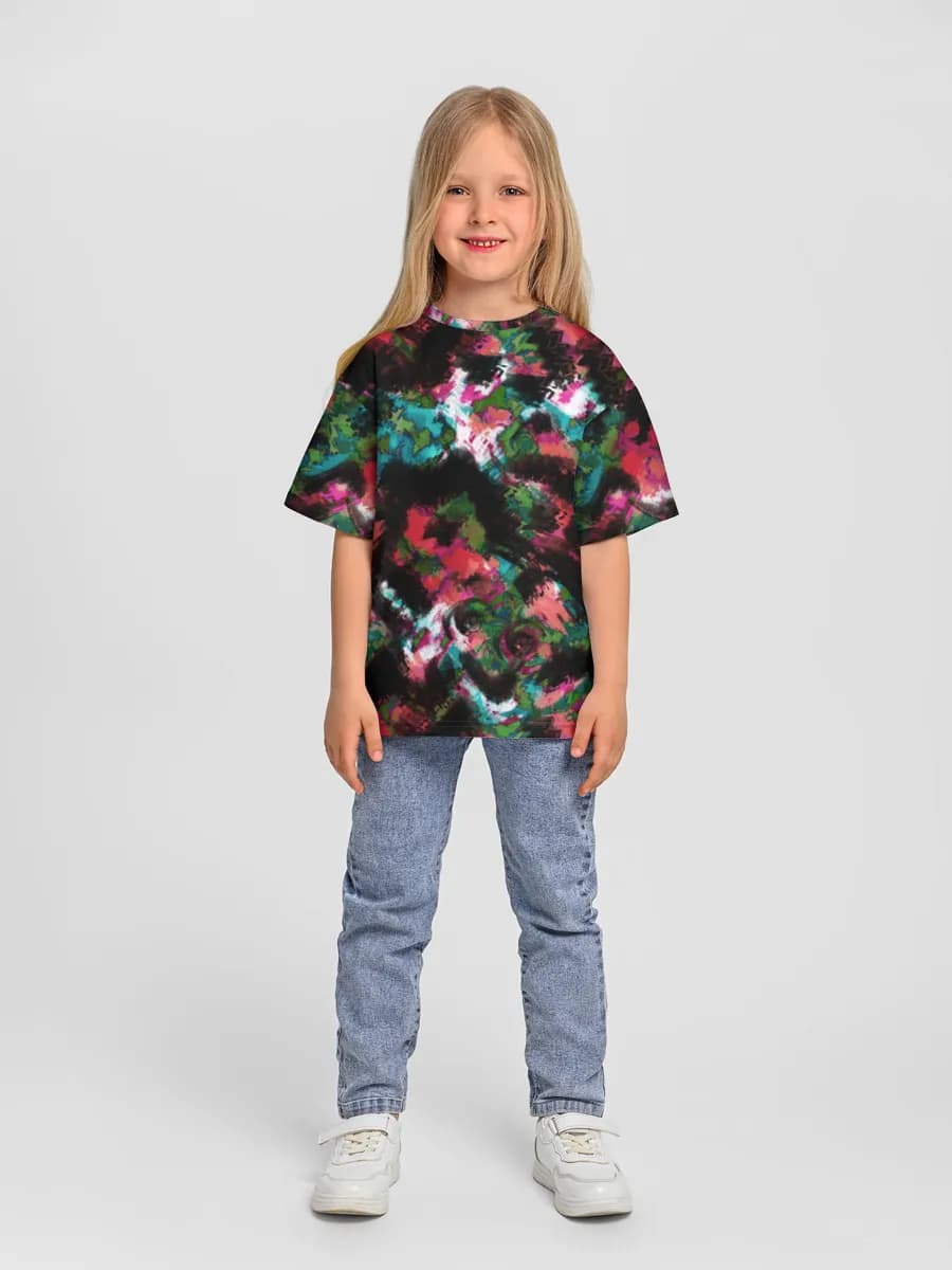 Girls' oversized cotton T-shirt