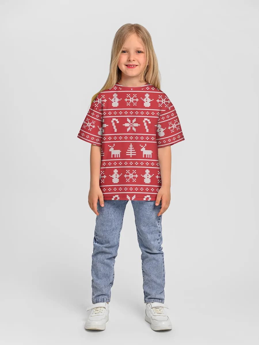 Girls' oversized cotton T-shirt