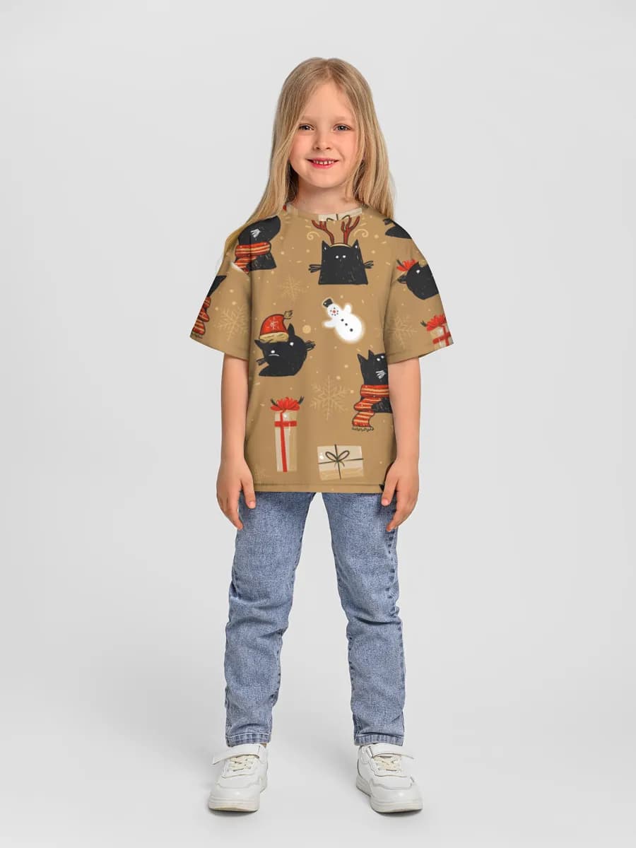 Girls' oversized cotton T-shirt