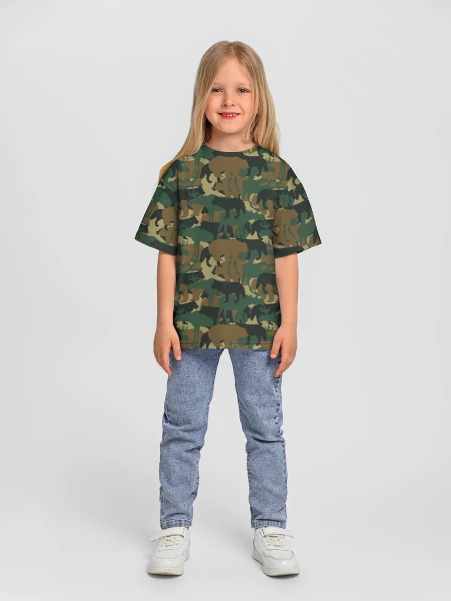 Girls' oversized cotton T-shirt