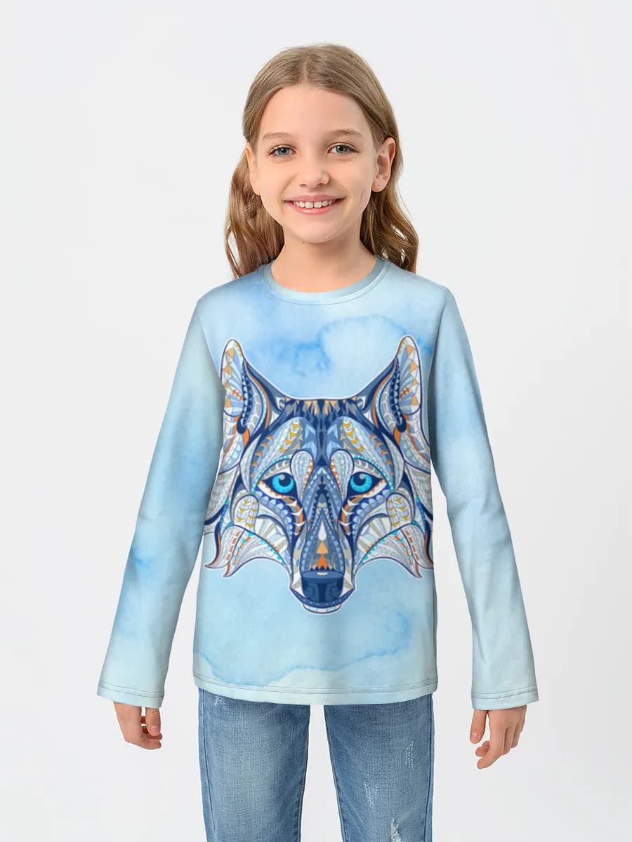 Girls' cotton long sleeve shirt