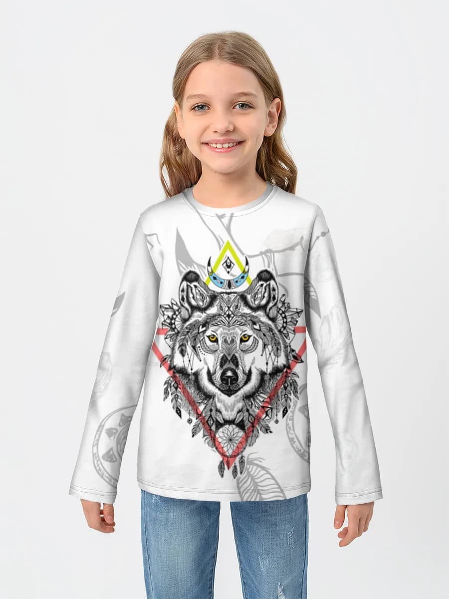 Girls' cotton long sleeve shirt