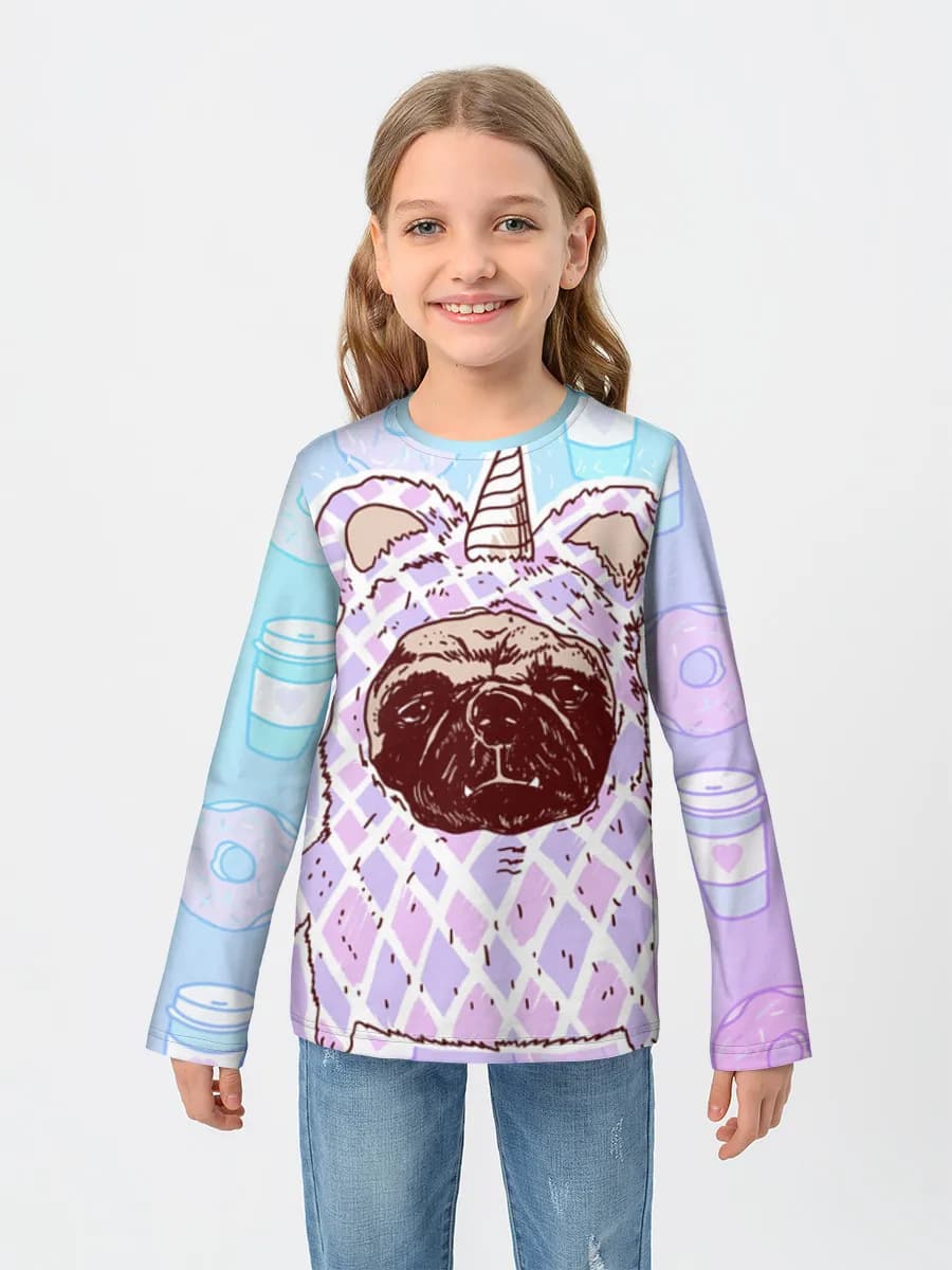 Girls' cotton long sleeve shirt
