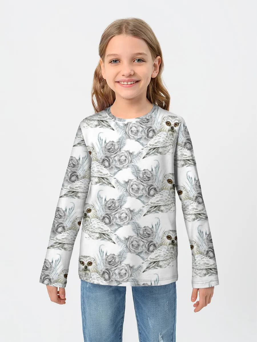 Girls' cotton long sleeve shirt