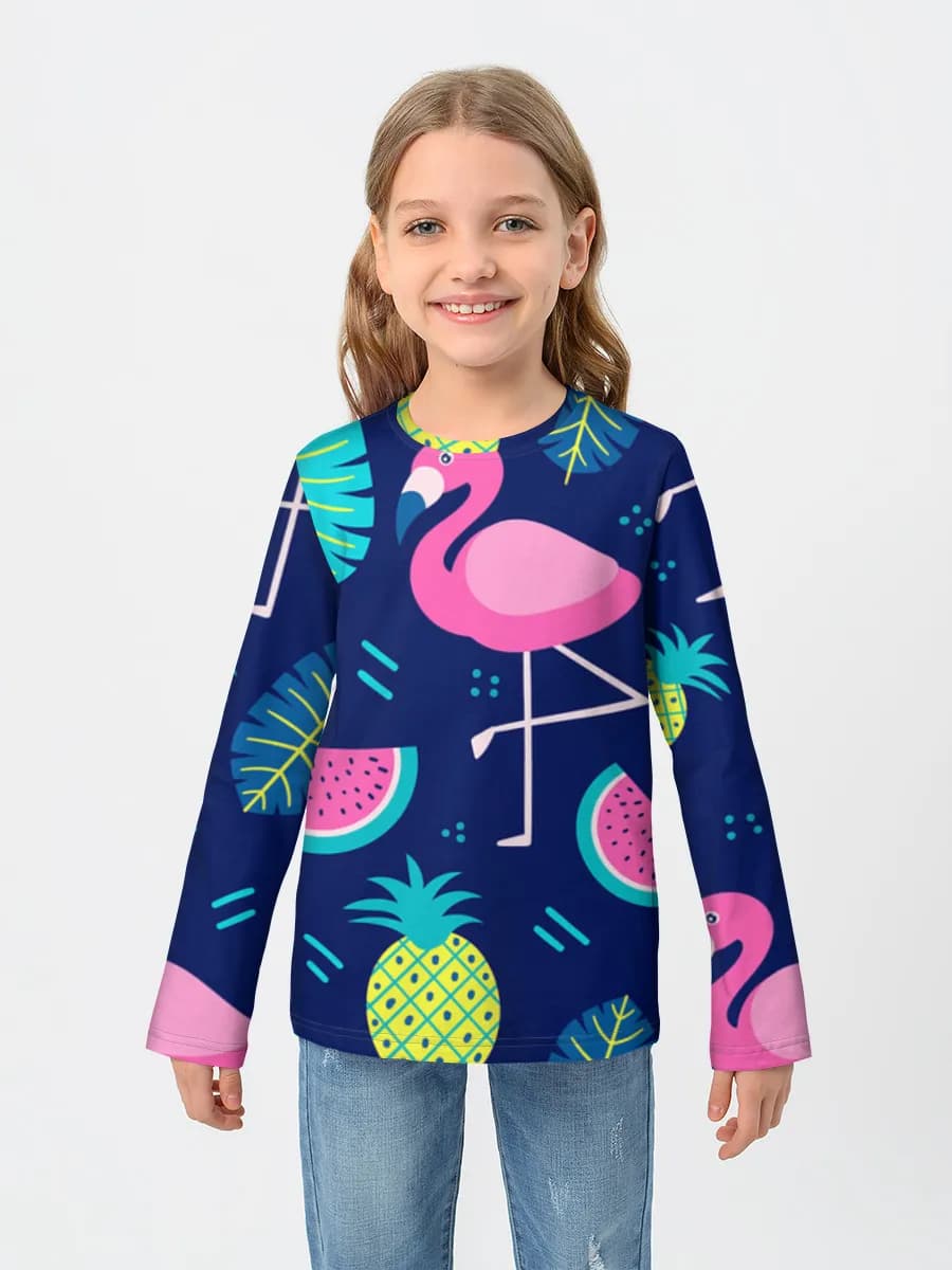 Girls' cotton long sleeve shirt