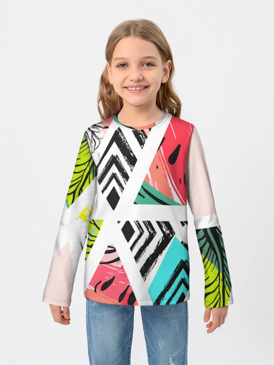 Girls' cotton long sleeve shirt