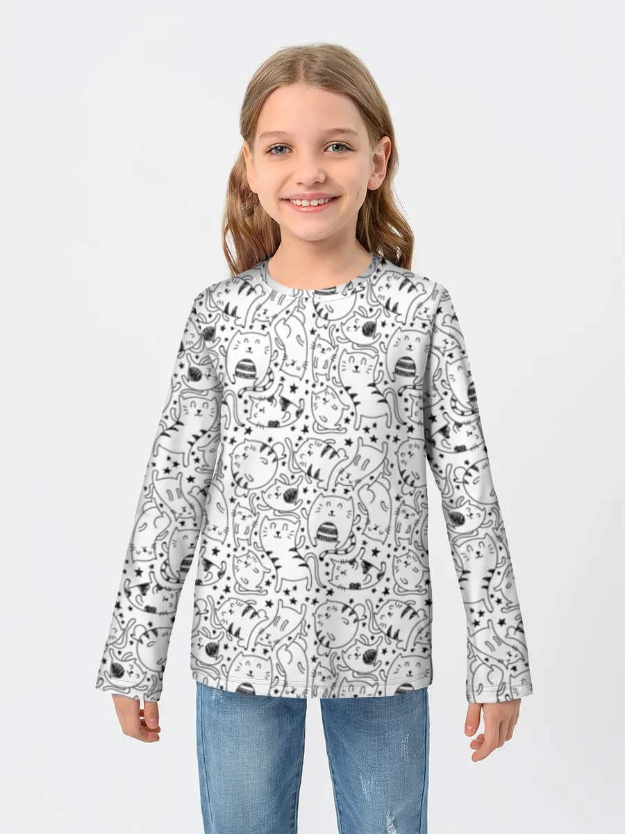 Girls' cotton long sleeve shirt