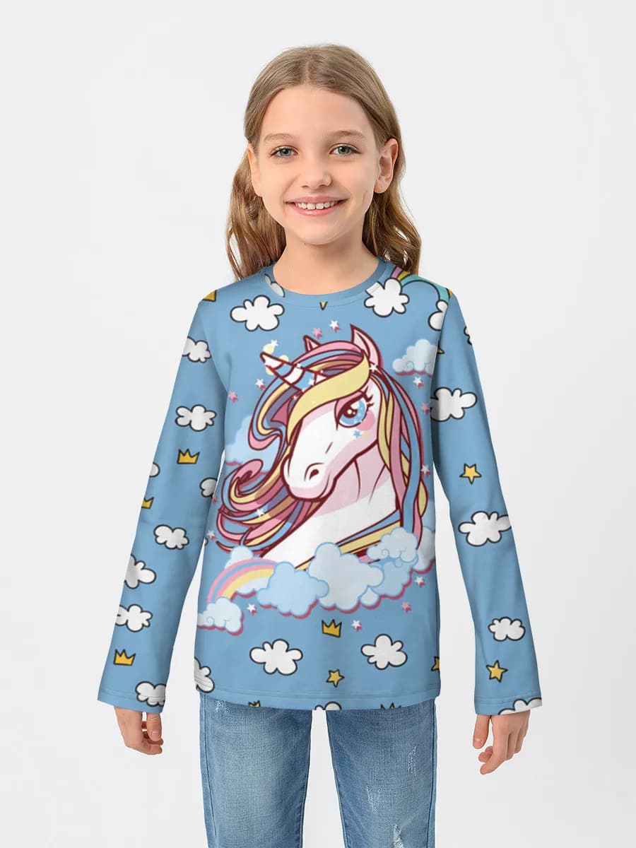 Girls' cotton long sleeve shirt