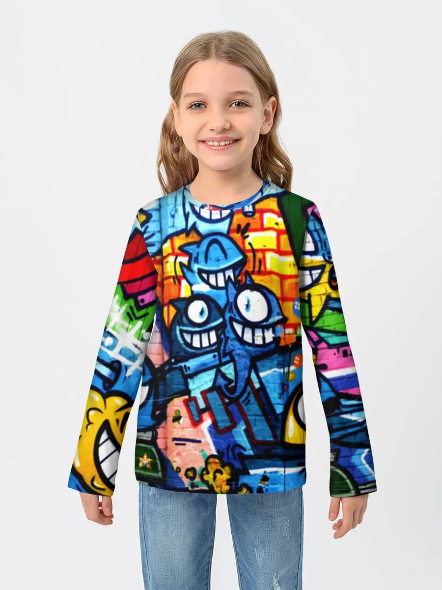 Baumwoll-Langarmshirt Mädchen