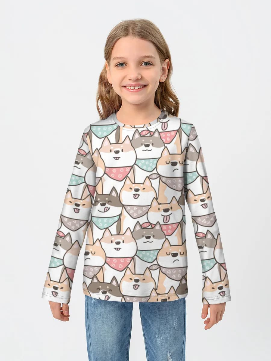 Girls' cotton long sleeve shirt