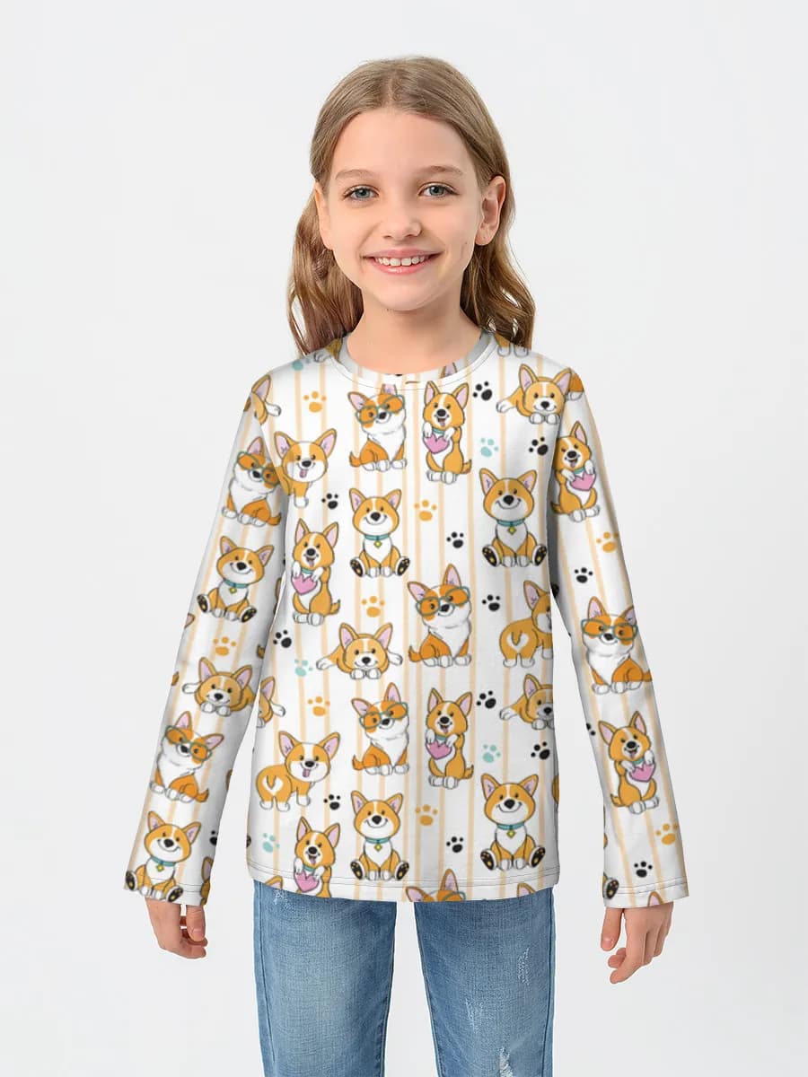 Girls' cotton long sleeve shirt