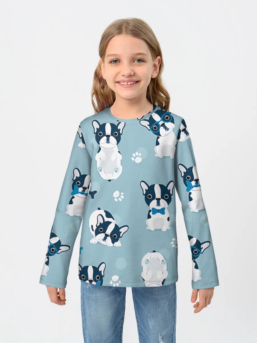 Girls' cotton long sleeve shirt