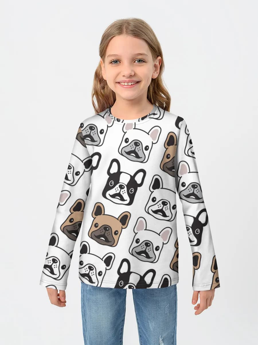 Girls' cotton long sleeve shirt